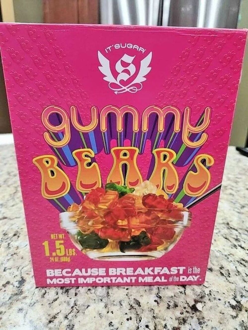 Faux Cereal box empty --  Gummy Bears  Its sugar - Gag Gift